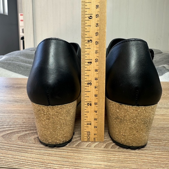 Birkenstock Papillio Mary Ring Buckle Black Leather wedge clogs Womens 6 EU 37 - Picture 7 of 13